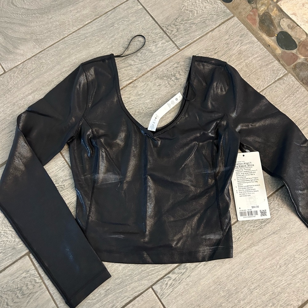 Lululemon Align Longsleeve in Black Shimmer // NWT // Size 4